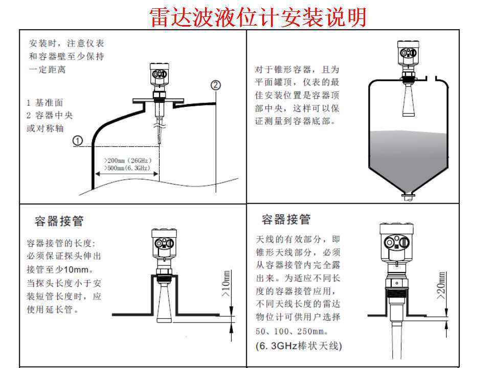 导波雷达液位计安装注意事项